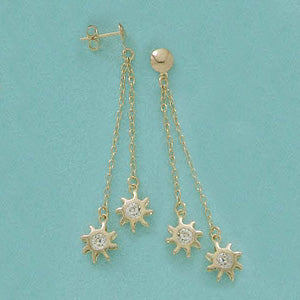 Dangling CZ Star Post Earrings - X2265