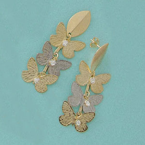 Crystal Two-tone Butterfly Earrings - X2266