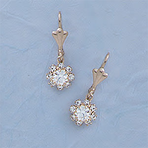 Crystal Flower French-back Earrings - X2339