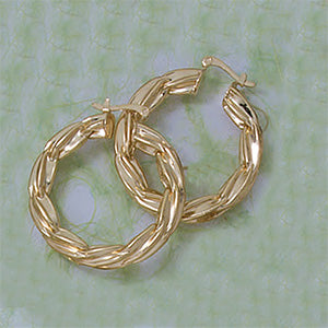 35mm Weave Puffed Hoop Earrings - X2345