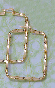 Square Twisted Tubular Hoop Earrings - X2353