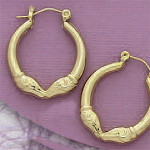 22mm Puffed Ram Heads Earrings - X2394