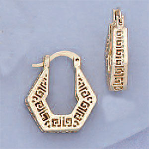 Greek Key Penta Filigree Earrings - X2416