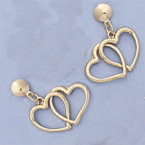 Double Hearts Post Earrings - X2417