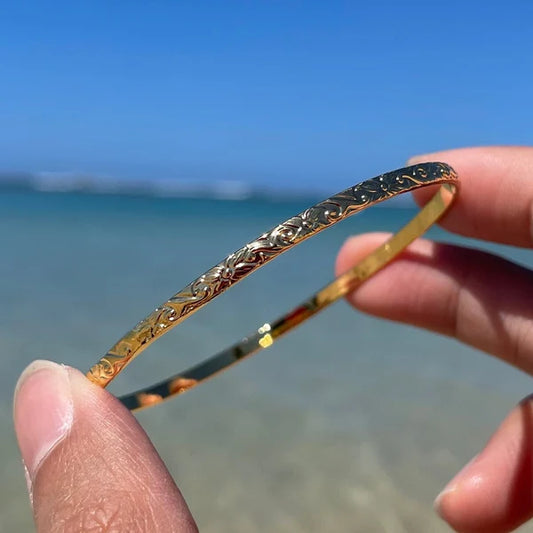 3mm "Floral" Glittery Bangle - XB445