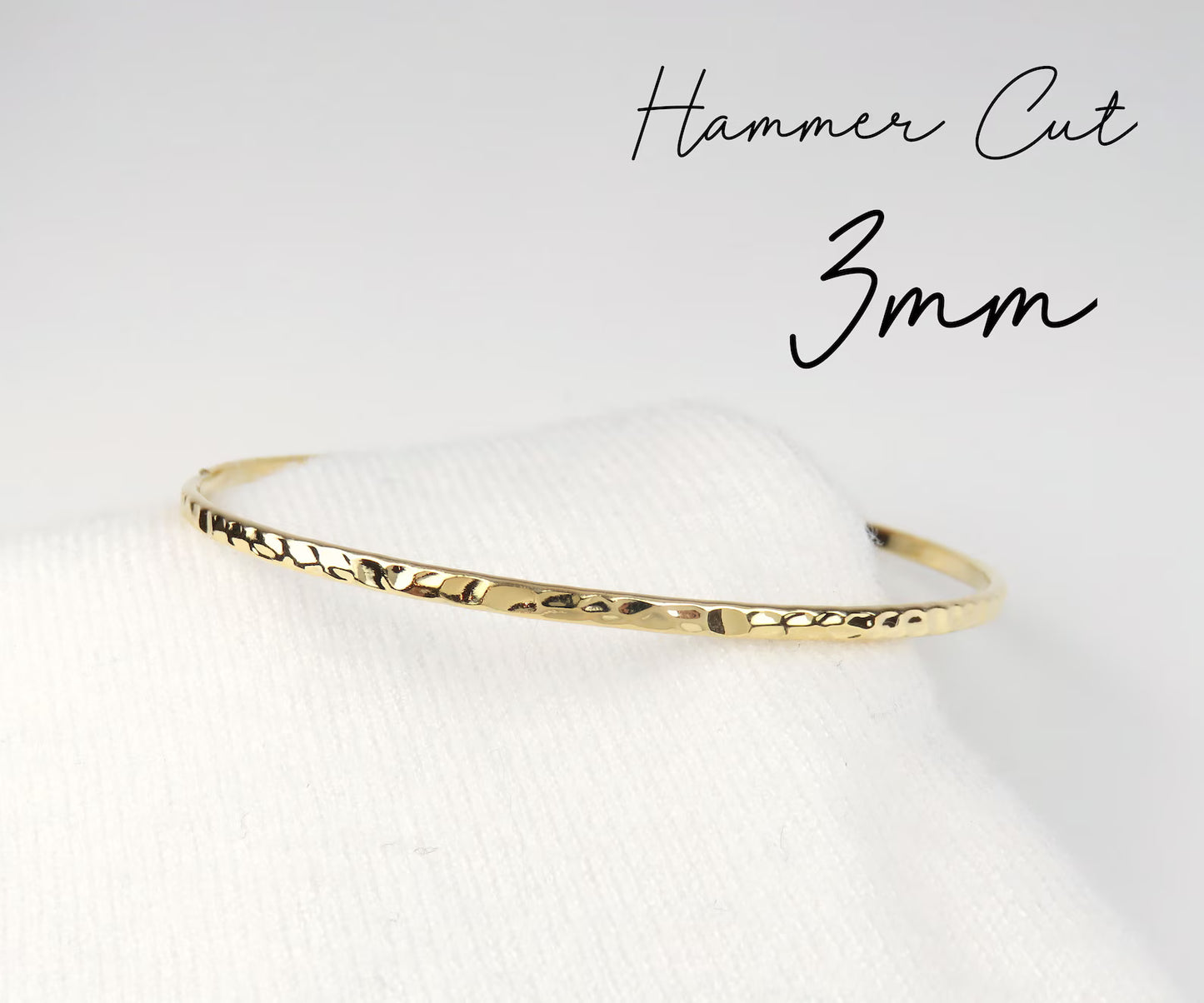 3mm "Hammer Cut" Glittery Bangle - XB439