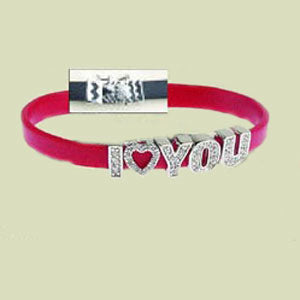 7.5" SS Red "I Love You" Bracelet - X4194