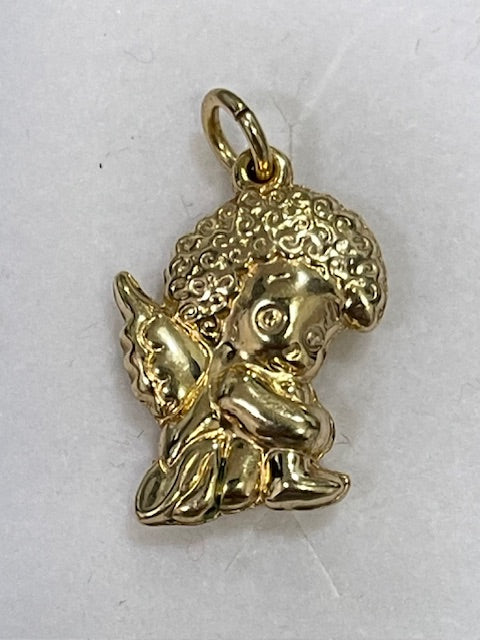 Puffed Afro Cherub Pendant - X5606