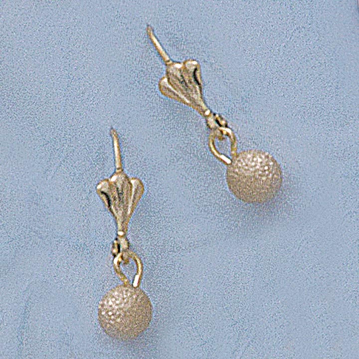4mm Etched Ball Dangling French-Back Earrings - X2328