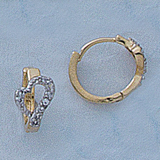 CZ Heart Hoop Earrings - X2329