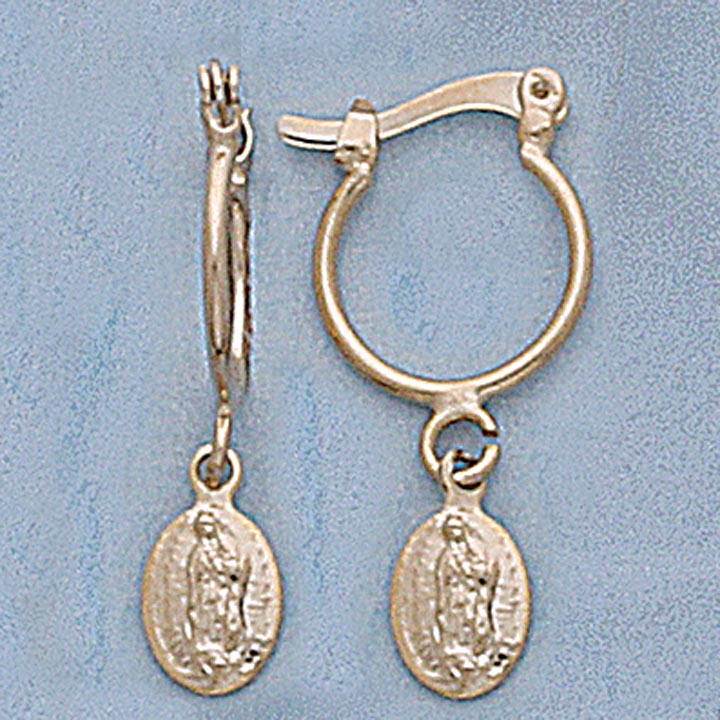 10mm Dangling Religious Hoop Earrings - X2495