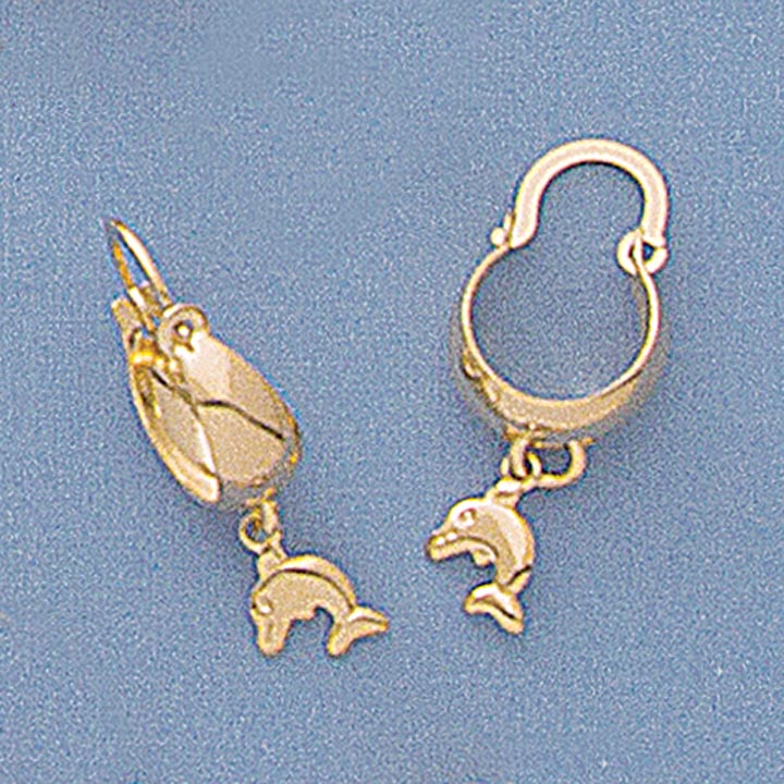 Dangling Dolphins Hoop Earrings - X2380
