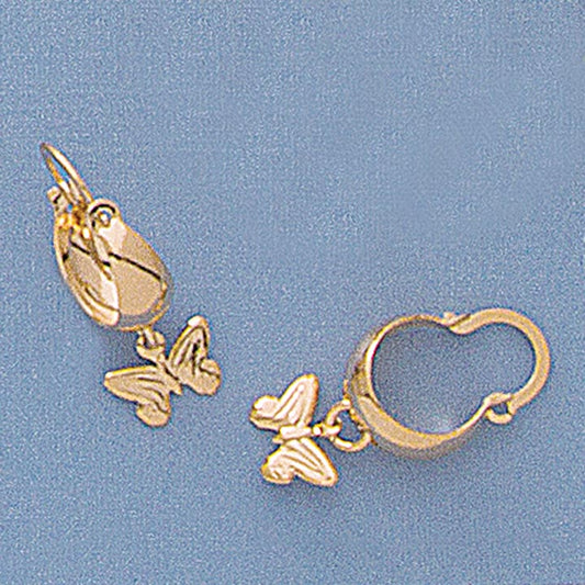 Dangling Butterfly Hoop Earrings - X2381
