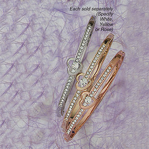 Yellow Open & Close Heart CZ Bangle - XB388