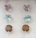 5mm Multi Colored Stone Stud Earrings - X1635