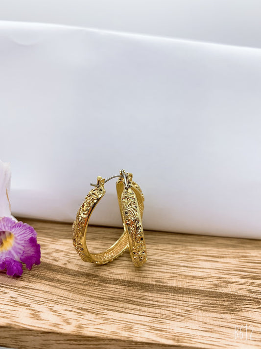 24mm Floral Hoop Earrings - X2502
