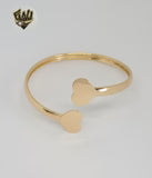 Beautiful Shiny Double Hearts Cuff Bangle - XB452