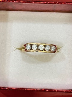 CZ Five Stone Band Ring - XR301