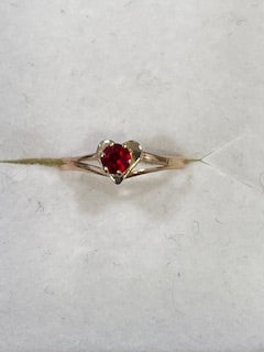 Red Austrian Crystal Heart Children's Ring - XR224