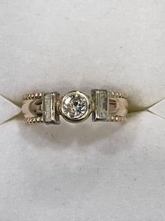 Two-tone Half Carat Band Ring - XR218