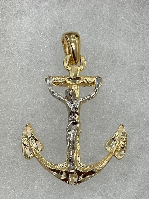 40mm Two-tone Achor Crucifix - X5729
