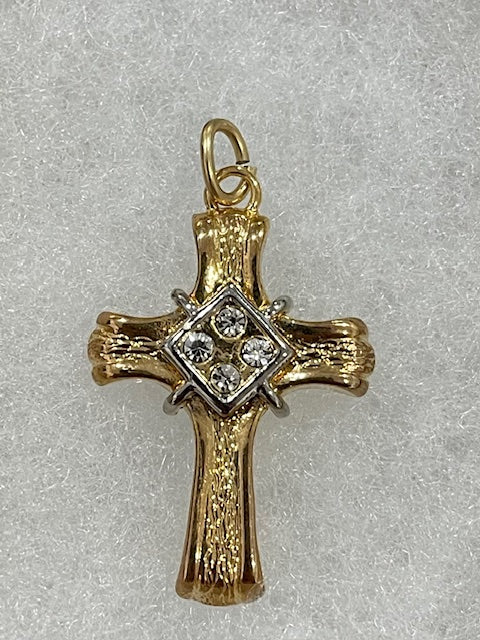 35mm Austrian Crystal Two-tone Cross - X5664
