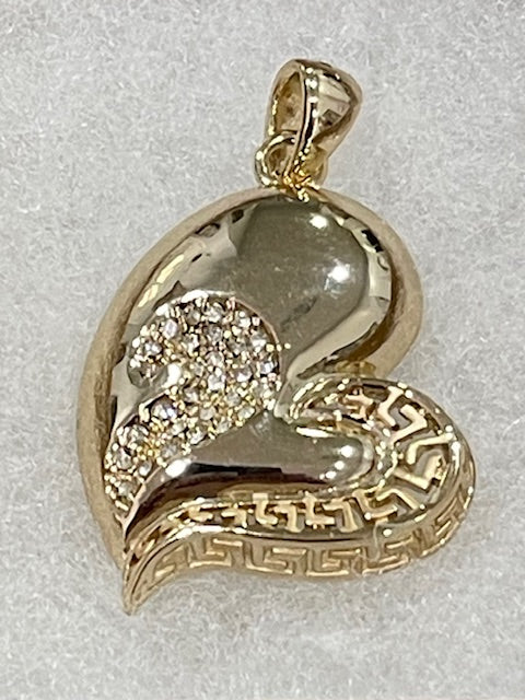 45mm CZ Fancy Heart Charm - X5682