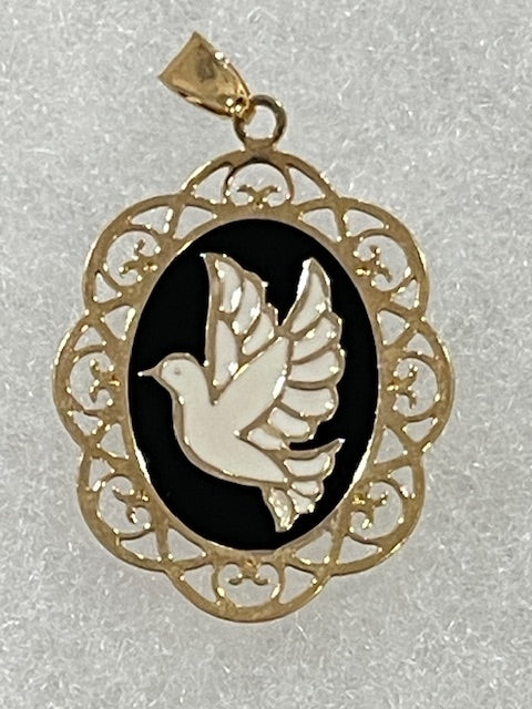 25mm Peace Dove Enamel Pendant - X5764