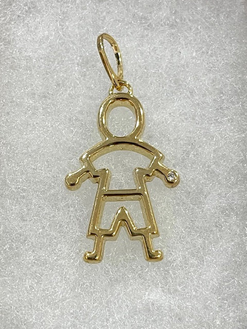 35mm Silhouette Boy Charm - X5735