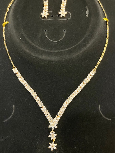 18" CZ Flowing Necklace/Earring Set - X6268