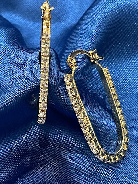 Austrian Crystal Long Oval Earrings - X2526