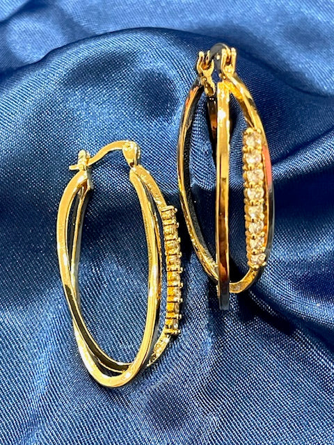 Double Strand Austrian Crystal Oval Earrings - X2527