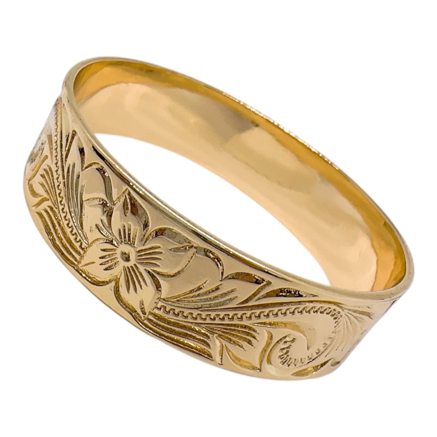 15mm Wide & Heavy Floral "DREAM" Bangle - XB066