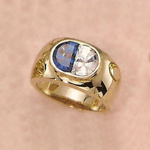 Heavy Montana Blue & Clear Austrian Crystal Ring - XR138