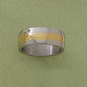 SS Two-Tone Band Ring - XR577