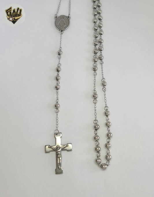 SS 5mm Rosary 24" Necklace - X6266