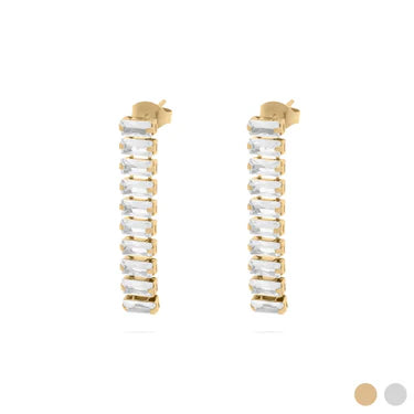 3mm Emerald Cut CZ Drop Earrings - X2520