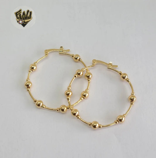 35mm Balls Station Hoop Earrings - X2521