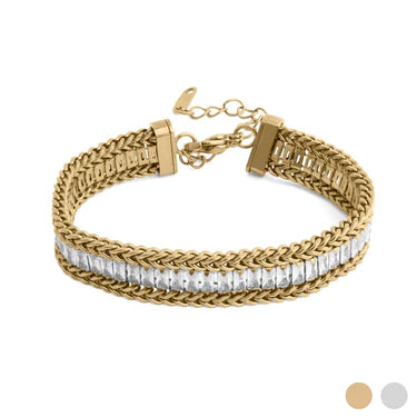 7.5" Snake Emerald-cut Stone Tennis Bracelet - X4415