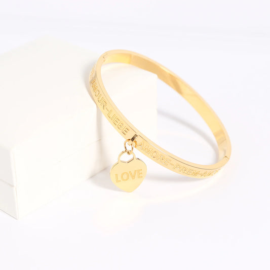 "LOVE" Open & Close Bangle - XB434