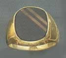 Tiger Eyes Inlaid Onyx Ring Size #7 - XR254