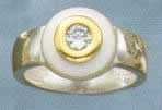 Two-Tone CZ Silver Designer Ring - XR324