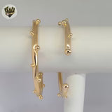 Geometric Design Cuff Balls Bangle - XB453