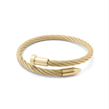 8mm Twisted Cable "Nail" Adjustable Bangle - XB466