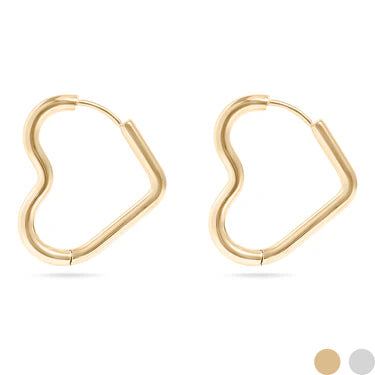 25mm Heart Hoop Earrings - X2515