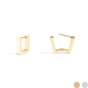 10mm Square Huggie Earrings - X2534