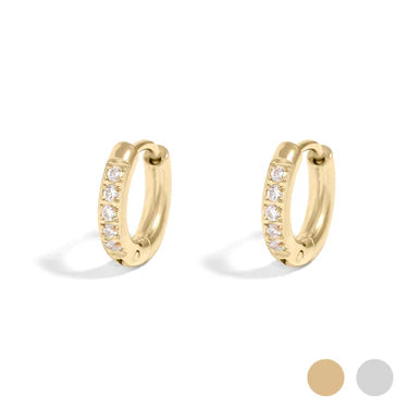 9mm CZ Stone Huggie Earrings - X2539