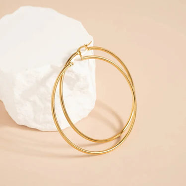 60mm Round Tube Hoop Earrings - X2543