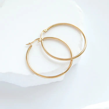 40mm Round Tube Hoop Earrings - X2545