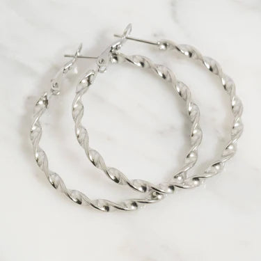 30mm SS Twist Hoop Earrings - X2548